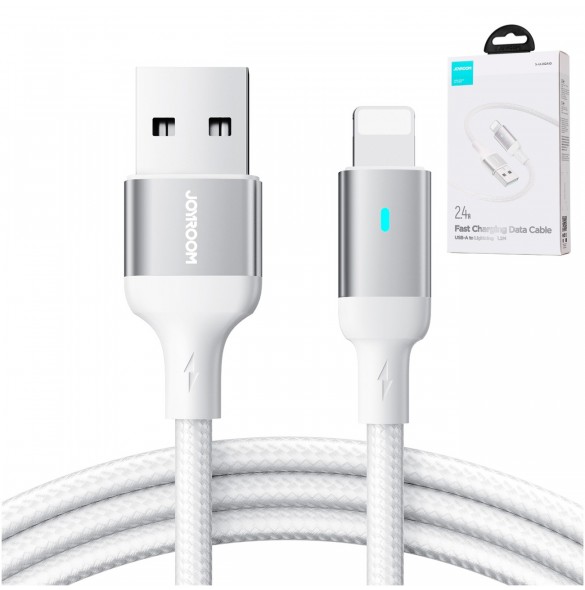 Joyroom-kabel USB - Lightning 2,4A A10-serien 1,2 m vit (S-UL012A10)