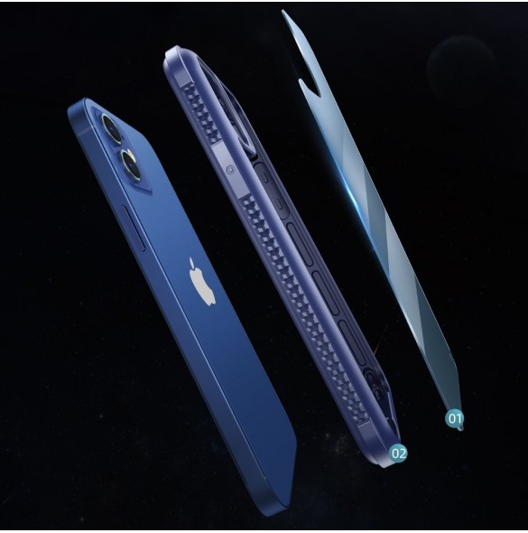 Joyroom Fregate Series hållbart hårt fodral för iPhone 12 Pro Max blå (JR-BP772)