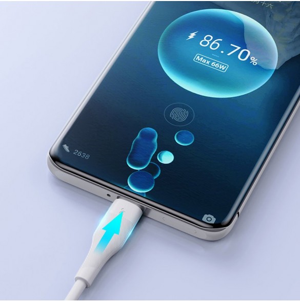 Joyroom USB-kabel - USB Typ C för snabbladdning/dataöverföring 6A 1m vit (S-1060M12)