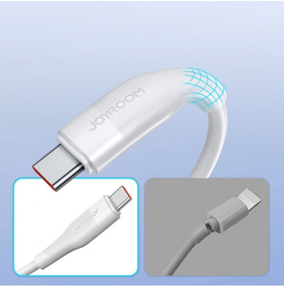Joyroom USB-kabel - USB Typ C för snabbladdning/dataöverföring 6A 1m vit (S-1060M12)