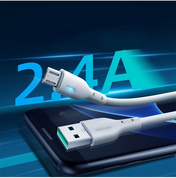 USB-kabel - micro USB 2.4A 2m Joyroom S-UM018A13 - vit