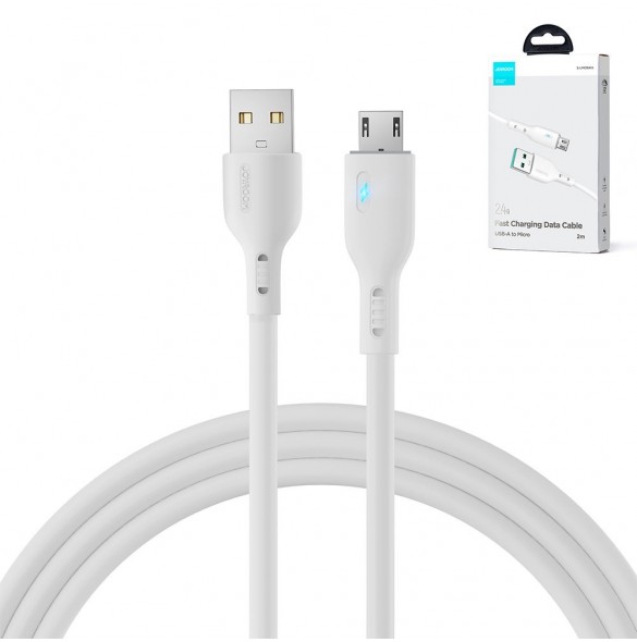 USB-kabel - micro USB 2.4A 2m Joyroom S-UM018A13 - vit