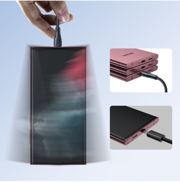 Joyroom USB-kabel - micro USB 2.4A Surpass-serien för snabb laddning och dataöverföring 2 m svart (S-UM018A11)