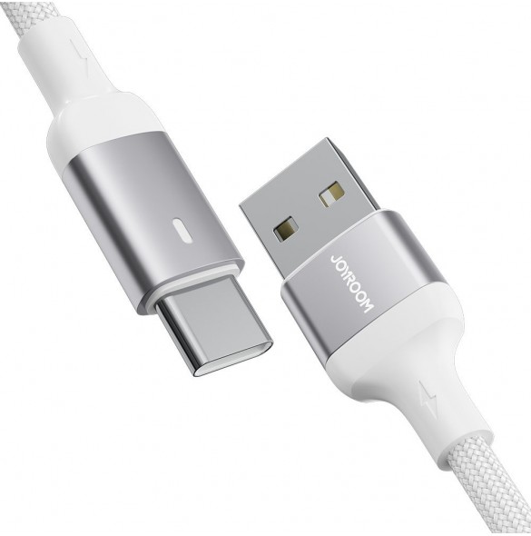 Joyroom USB-kabel - USB C 3A för snabb laddning och dataöverföring A10 Series 1,2 m vit (S-UC027A10)