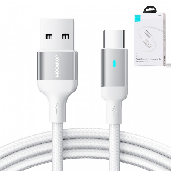 Joyroom USB-kabel - USB C 3A för snabb laddning och dataöverföring A10 Series 1,2 m vit (S-UC027A10)