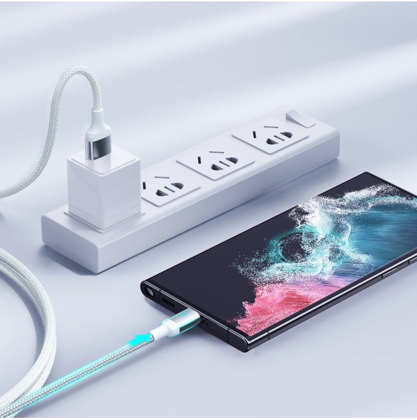 Joyroom USB-kabel - USB C 3A för snabb laddning och dataöverföring A10 Series 1,2 m vit (S-UC027A10)