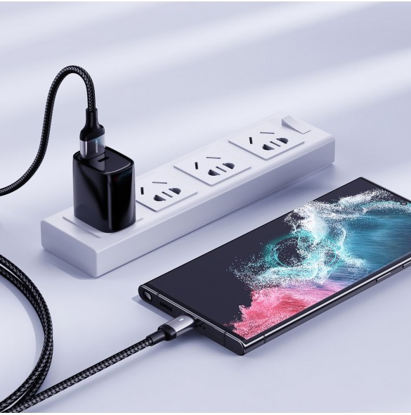 Joyroom USB-kabel - USB C 3A för snabb laddning och dataöverföring A10 Series 2 m svart (S-UC027A10)