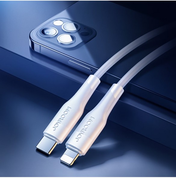Joyroom USB Typ C - Lightning-kabel Strömförsörjning 20W 2,4A 0,25m vit (S-02524M3 Vit)