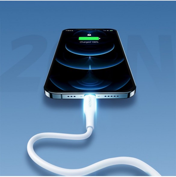 Joyroom USB Typ C - Lightning-kabel Strömförsörjning 20W 2,4A 0,25m vit (S-02524M3 Vit)