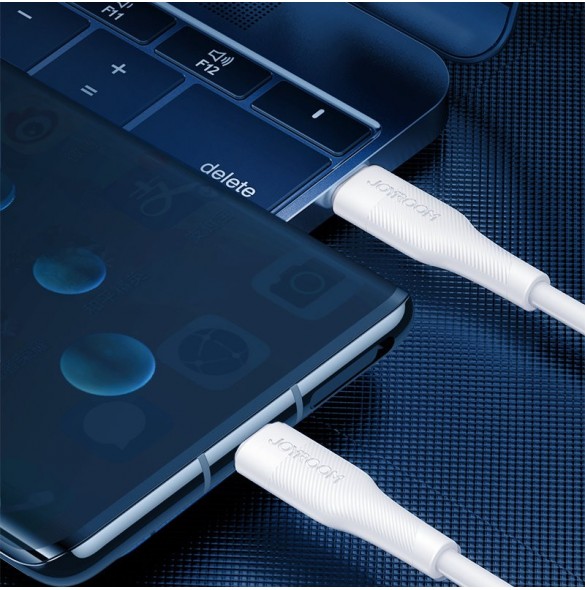 Joyroom USB Typ C - Lightning-kabel Strömförsörjning 20W 2,4A 0,25m vit (S-02524M3 Vit)
