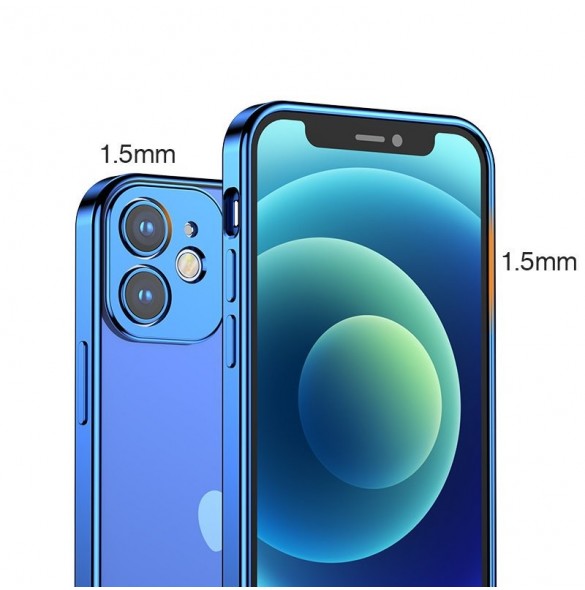 Joyroom New Beauty Series ultratunt skal med elektropläterad ram för iPhone 12 mini mörkblå (JR-BP741)