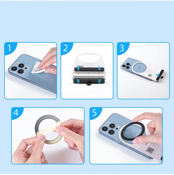 Joyroom set med magnetiska metallringar för smartphone 2 st.blå (JR-Mag-M3)