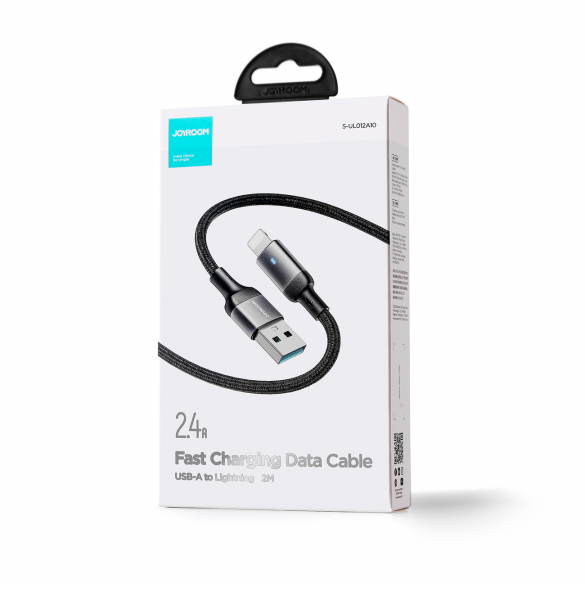 Joyroom USB - Lightning 2.4A A10 Series-kabel 2 m svart (S-UL012A10)