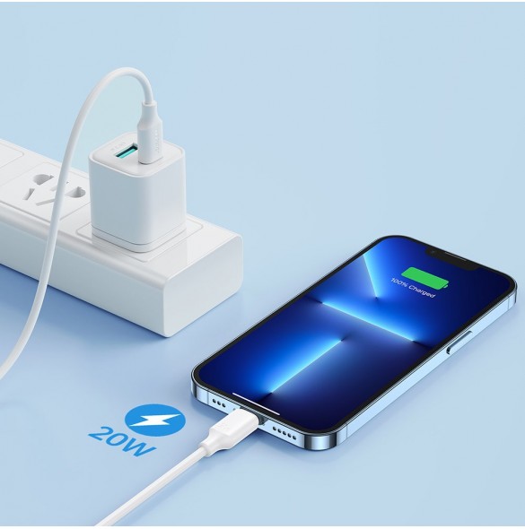 Joyroom-kabel USB-C - Lightning 480Mb/s 20W 0,25m vit (S-CL020A9)
