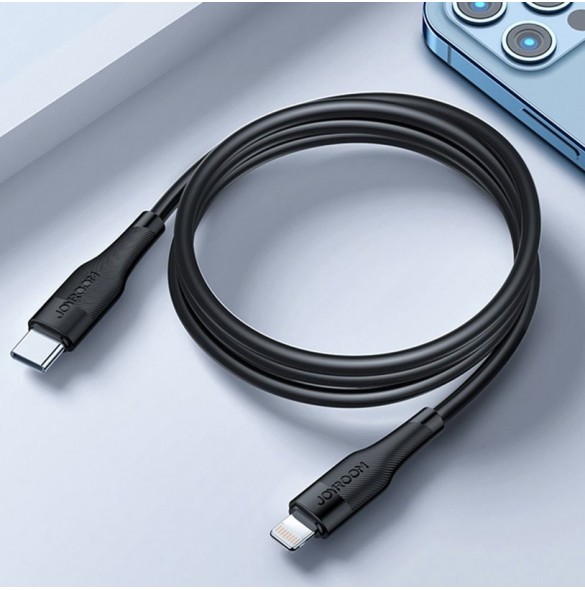 Joyroom snabbladdningskabel USB C - Lightning Power Delivery 2,4 A 20 W 1,2 m svart (S-1224M3)