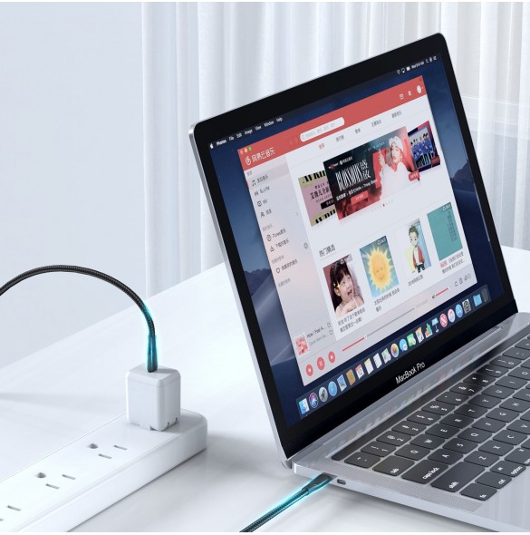 Joyroom snabbladdnings-/datakabel USB Typ C - USB Typ C PD 60W 2m svart (S-2030N1-60)