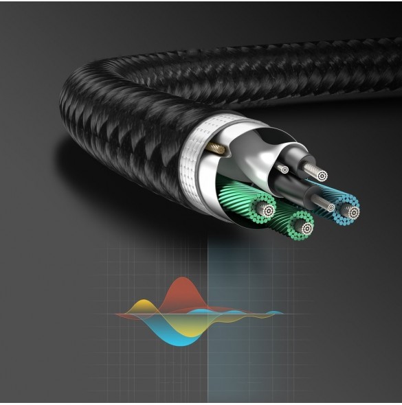 Joyroom AUX splitterkabel 3,5 mm minijack (hona) - 2x 3,5 mm minijack (hane - mikrofon och hörlurar) 0,2 m svart (SY-A05)