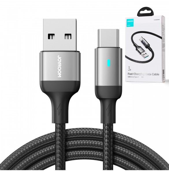 Joyroom USB-kabel - USB C 3A för snabb laddning och dataöverföring A10 Series 3 m svart (S-UC027A10)