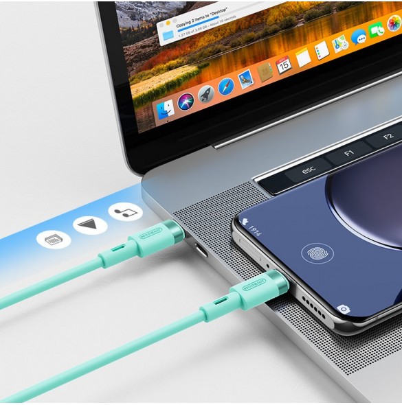 Joyroom-kabel USB Typ C - USB Typ C PD 60W 1,2 m grön (S-1230N9)