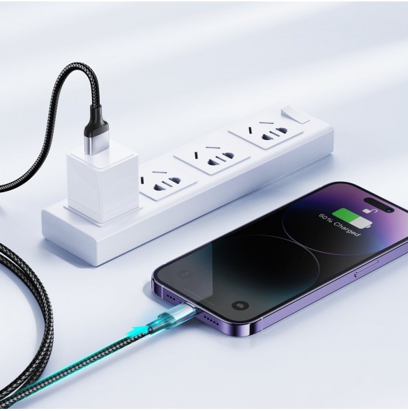 Joyroom USB - Lightning 2.4A A10 Series-kabel 3 m svart (S-UL012A10)