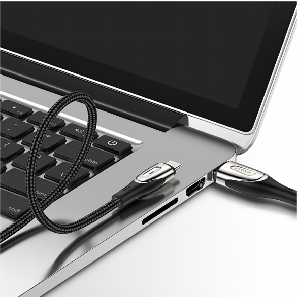 Joyroom Sharp Series snabbladdningskabel USB-A - USB-C 3A 1,2 m svart (S-M411)