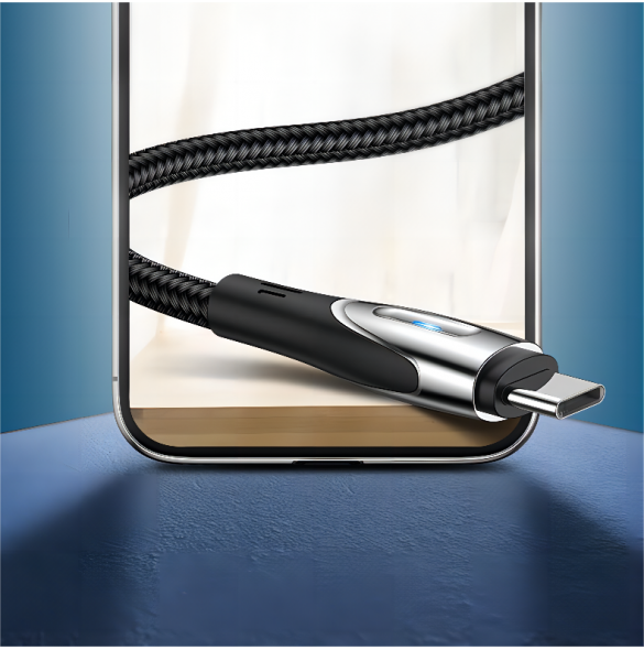 Joyroom Sharp Series snabbladdningskabel USB-A - USB-C 3A 2m svart (S-M411)
