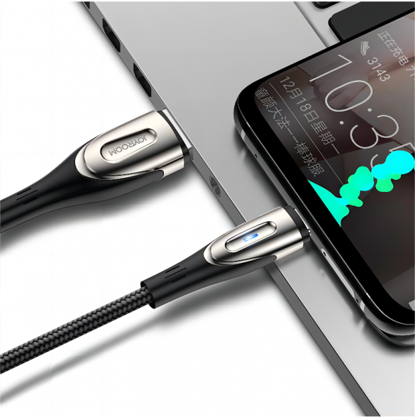 Joyroom Sharp Series snabbladdningskabel USB-A - USB-C 3A 2m svart (S-M411)