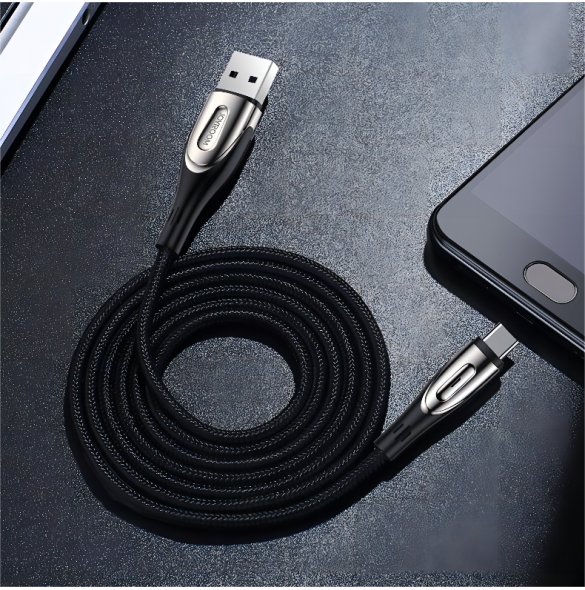 Joyroom Sharp Series snabbladdningskabel USB-A - USB-C 3A 2m svart (S-M411)