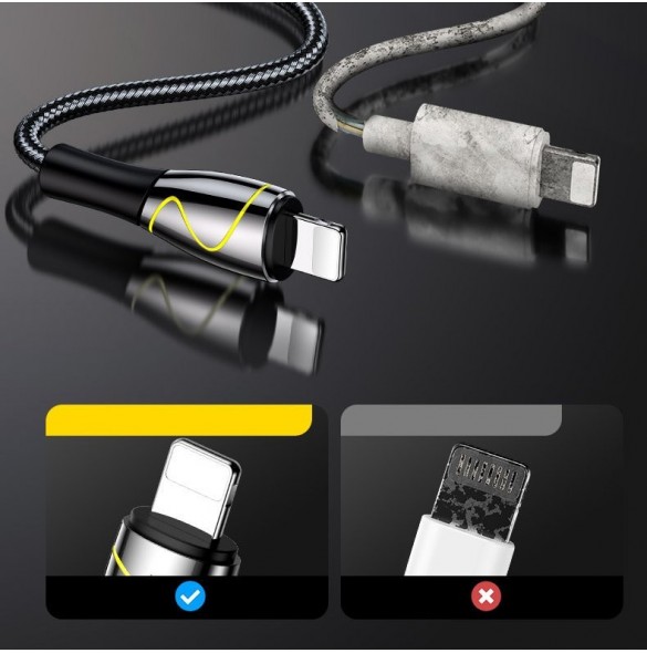 Joyroom Mermaid series USB - Lightning-kabel 2,4A 1,2m svart (S-1230K6)