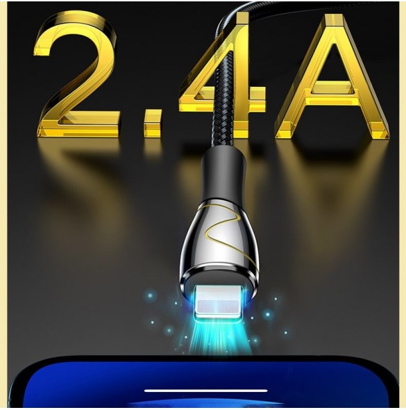 Joyroom Mermaid series USB - Lightning-kabel 2,4A 1,2m svart (S-1230K6)
