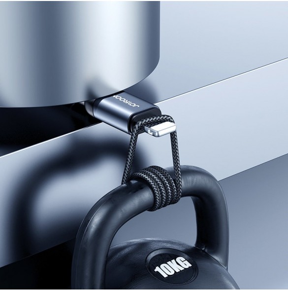 Joyroom hållbar kabel USB-kabel - Lightning med ljudkänslig LED-bakgrundsbelysning 2,4A 1,2m grå (S-1230N16)
