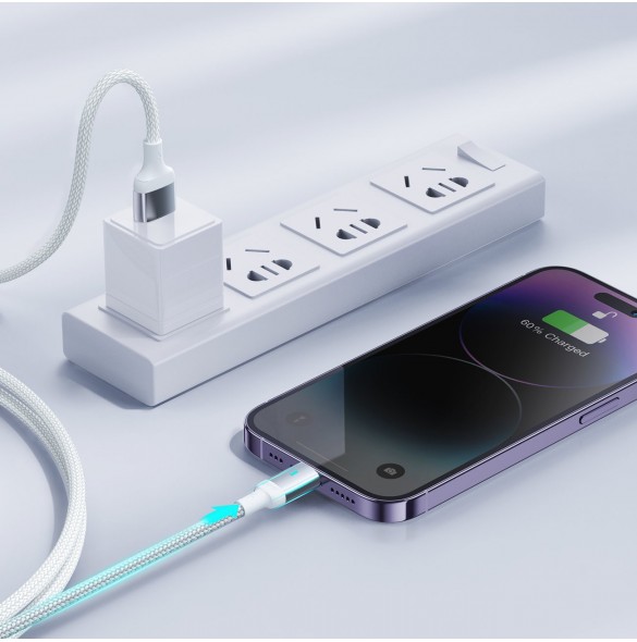 Joyroom USB - Lightning 2.4A A10 Series-kabel 3 m vit (S-UL012A10)