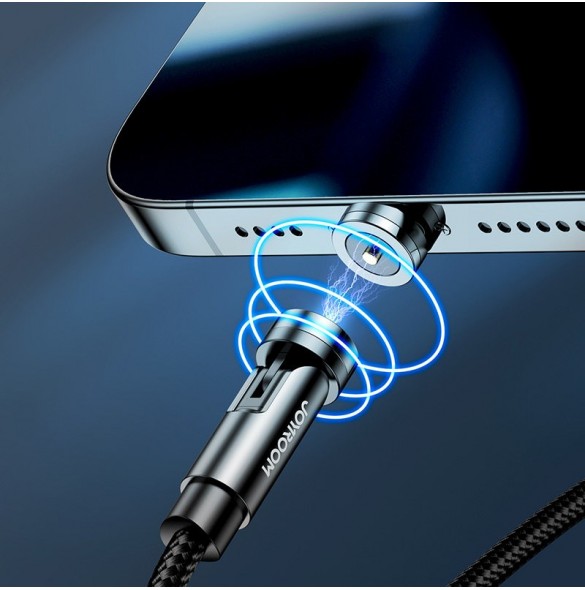 Joyroom 3in1 magnetisk kabel USB - Lightning / USB Typ C / micro USB laddningskabel 2,4A 1,2m svart (S-1224X2 LCM svart)