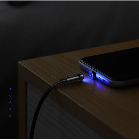Joyroom 3in1 magnetisk kabel USB - Lightning / USB Typ C / micro USB laddningskabel 2,4A 1,2m svart (S-1224X2 LCM svart)