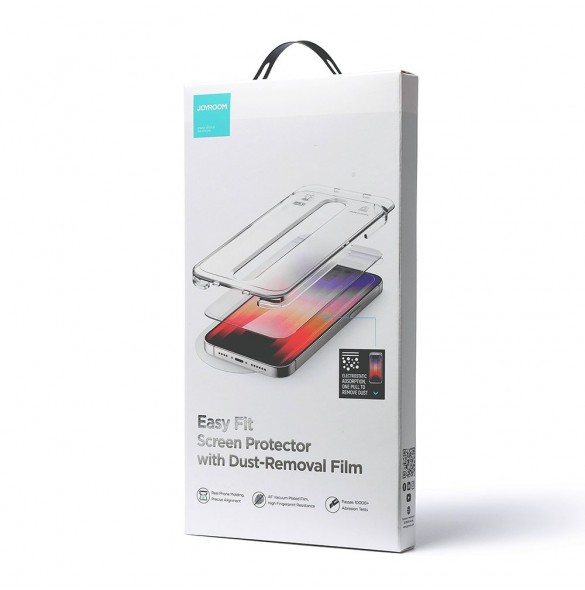 Joyroom Easy Fit helskärmshärdat glas med monteringsställ för iPhone 14 Pro Max (6,7 tum) (JR-DH12)