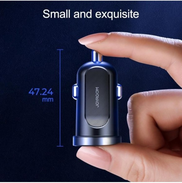 Joyroom C-A09 Mini dubbla portar QC3.0 Smart snabbladdning 2x USB 30W Snabbladdning, SCP, PD, AFC Svart