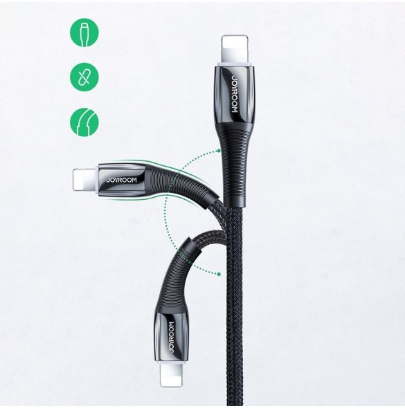 Joyroom USB Typ C - Lightning-kabel Strömförsörjning 20W 2,4A 1,2m röd (S-1224K2 Röd)