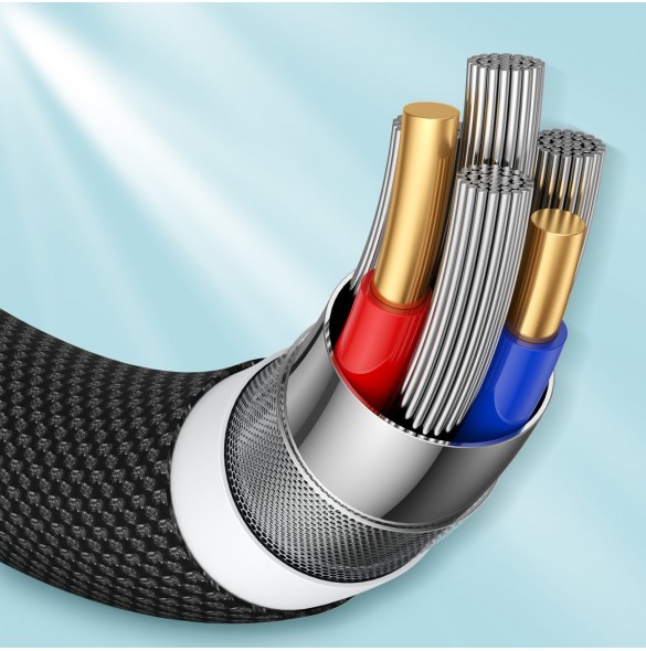 Joyroom Slitstark USB Typ C-kabel - Blixtsnabb laddning/dataöverföring 20W 2m Svart (S-2024M13)