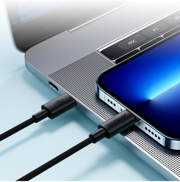 Joyroom Slitstark USB Typ C-kabel - Blixtsnabb laddning/dataöverföring 20W 2m Svart (S-2024M13)