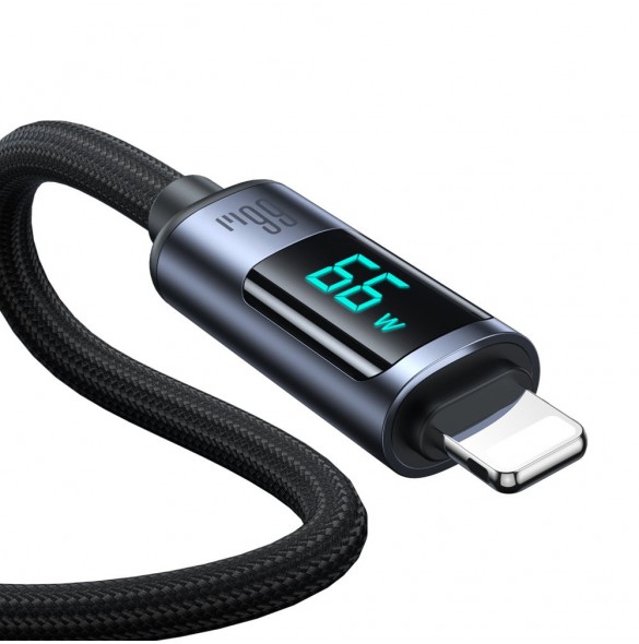 USB C - USB A-kabel 66W 1,2m med LED-display Joyroom S-AC066A16 - svart