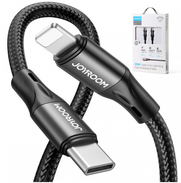 Joyroom Snabbladdning / Datakabel USB Typ C - Lightning PD 20W 2m Svart (S-2024N1-PD)