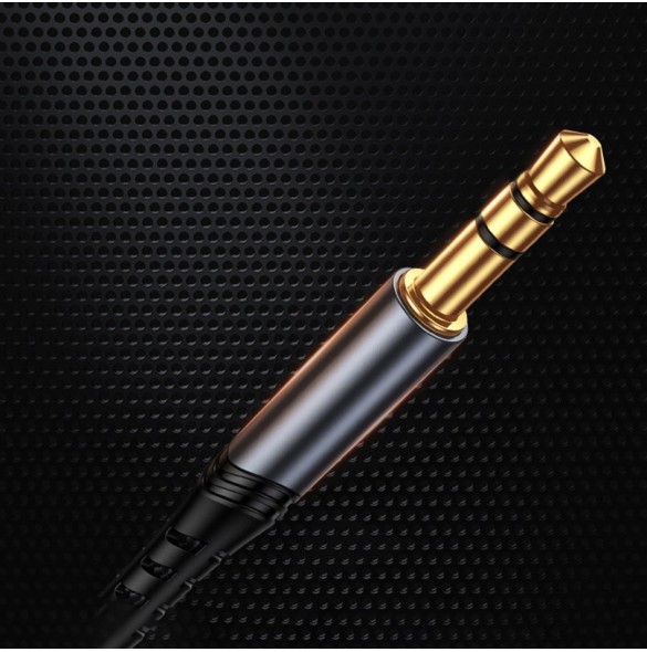 Joyroom AUX stereoljudkabel 3,5 mm minijack - USB Type C för surfplatta 1 m svart (SY-A03)