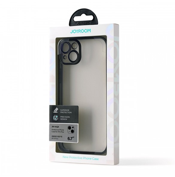 Joyroom 14Q Fodral fodral för iPhone 14 Plus fodral med metallram svart (JR-14Q3-svart)