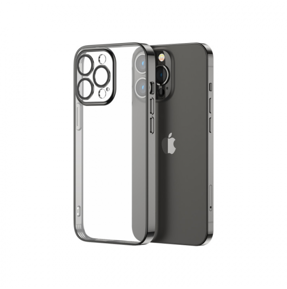 Joyroom 14Q Fodral fodral för iPhone 14 Plus fodral med metallram svart (JR-14Q3-svart)