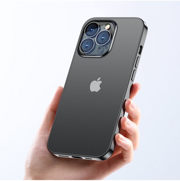 Joyroom 14Q Fodral fodral för iPhone 14 Plus fodral med metallram svart (JR-14Q3-svart)