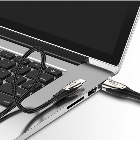 Joyroom Sharp Series snabbladdningskabel USB-A - Lightning 2,4A 3m svart (S-M411)