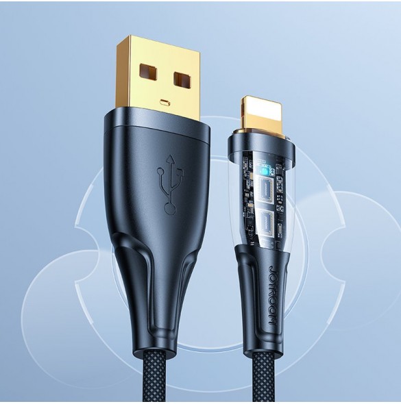 Joyroom snabbladdningskabel med smart switch USB-A - Lightning 2,4A 1,2m svart (S-UL012A3)