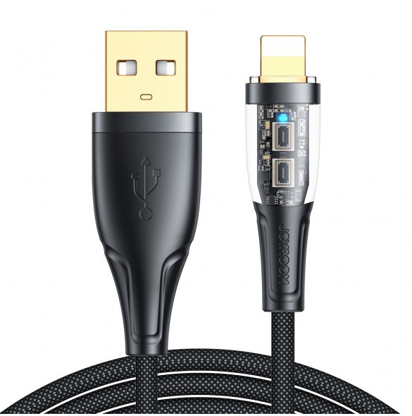 Joyroom snabbladdningskabel med smart switch USB-A - Lightning 2,4A 1,2m svart (S-UL012A3)