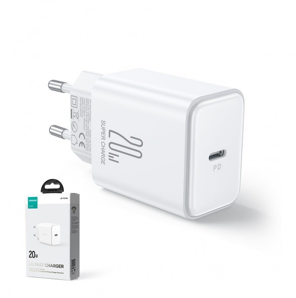 Joyroom JR-TCF06 USB C 20W PD laddare - Vit