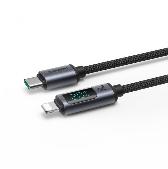 Lightning - USB C-kabel 20W 1,2m med LED-skärm Joyroom S-CL020A16 - svart